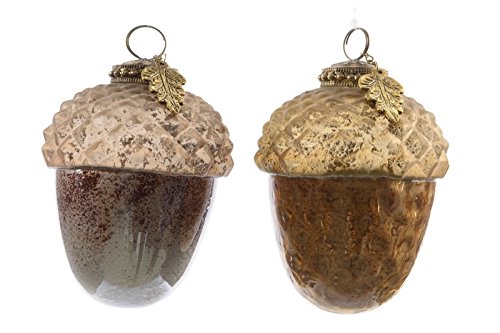 K Glas Eichel Glaskugeln Weihnachtskugeln Christbaumkugeln Baumschmuck (2er Set) von K