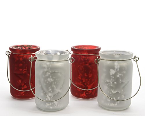 Teelicht Windlicht Glas Teelichthalter Windlichthalter zum Hängen rot oder weiß Stern Herz 2er Set Teelicht Windlicht Glas Teelichthalter Windlichthalter zum Hängen rot oder weiß Stern Herz 2er Set von K