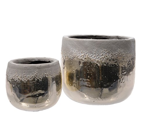 Übertopf Blumentopf Pflanztopf Gartentopf Keramik Keramiktopf metallic Champagner 2er Set Übertopf Blumentopf Pflanztopf Gartentopf Keramik Keramiktopf metallic Champagner 2er Set von K