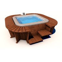 Whirlpool mit Holzverkleidung K2O Queen Beach 271x296x80 cm für 5-7 Personen mit Hydrojets von K2O