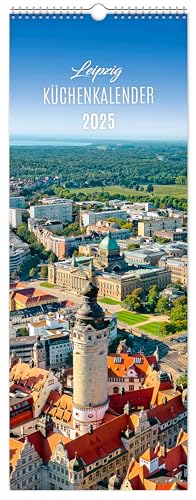 Küchenkalender Leipzig 2025 | 15 x 40 cm | weißes Kalendarium von K4 Verlag