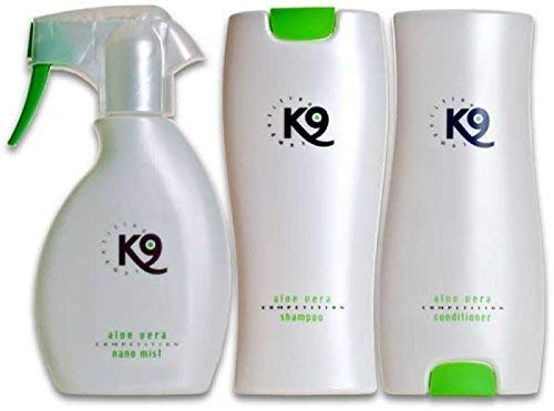 K9 Competition SPARSET - 1x 300ml Aloe Vera Hundeshampoo + 1x 300ml Aloe Vera Conditioner + 1x 250ml Aloe Vera Nano Mist von Bater