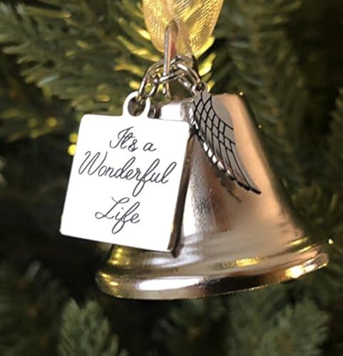 It's a Wonderful Life Inspired Christmas Angel Bell Ornament Engelsflügel Edelstahl Neu Größere Größe mit 2 austauschbaren Bändern von K9King