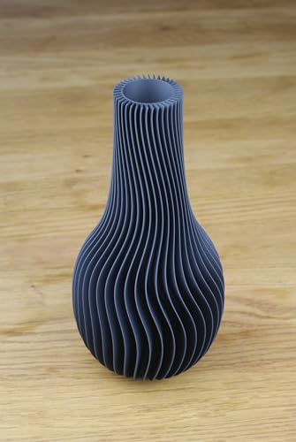 KAANY | 3D Druck Vase Luna | umweltfreundlich | nachhaltig | modernes Design | Made in Germany (Höhe 20cm, Durchmesser 10 cm) (AnthrazitGrau) von KAANY