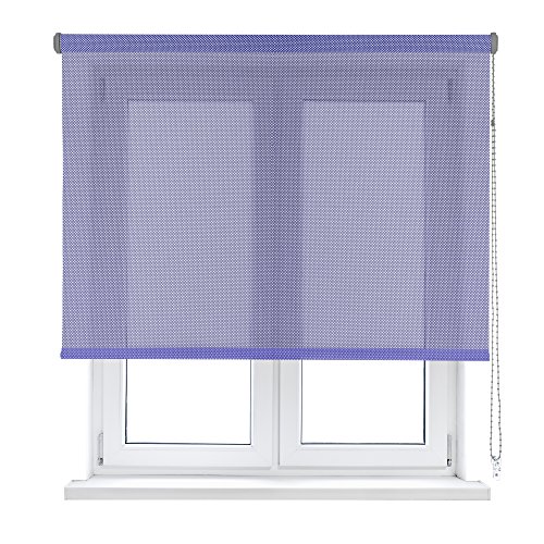 Seitenzugrollo Viewtex Screen 10% Öffnungsgrad Silber und Blau 75 x 250 cm - 5 Jahre Garantie von VIEWTEX