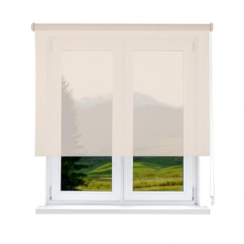 VIEWTEX Seitenzugrollo Screen 10% Öffnungsgrad Beige 105 x 190 cm 5 Jahre Garantie von VIEWTEX