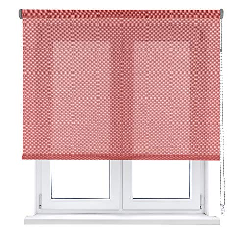 Seitenzugrollo Viewtex Screen 10% Öffnungsgrad Silber und Rot 135 x 250 cm - 5 Jahre Garantie von VIEWTEX