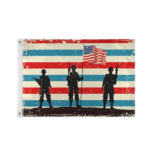 Amerikanische Flaggen Wasserdicht Quadrat Banner Gartenflagge Dekoration Frühling Sommer Für Hof Im Freien von KAAVIYO