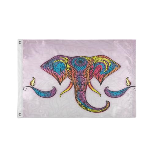 Elephant Fine Art Wasserdicht Quadrat Banner Gartenflagge Dekoration Frühling Sommer Für Hof Im Freien von KAAVIYO