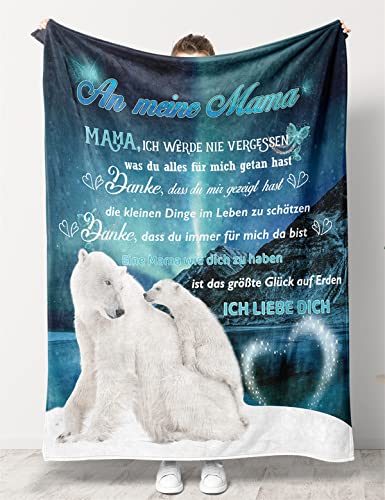 KAAYEE Geschenke für Mama Kuscheldecke, Flauschig Decke Weihnachten Geschenke für Mama, Muttertagsgeschenk Geburtstagsgeschenk von Tochter Sohn, Sofadecke Geschenk 130x150cm (Mama 1) von KAAYEE