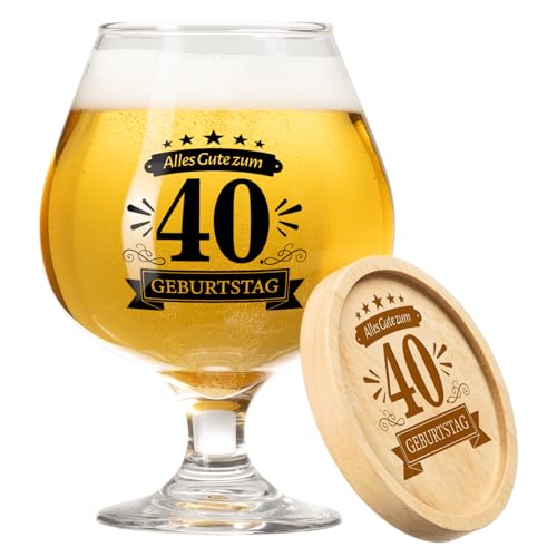 KAAYEE 40 Geburtstag Männer, 17oz Bierglas Geschenke zum 40 Geburtstag Mann, 40. Jahre Geburtstagsgeschenk für Papa Opa Freund Ehemann Onkel Bruder Kollegen Erzieherin Lehrer Chef 1985 Happy Birthday von KAAYEE