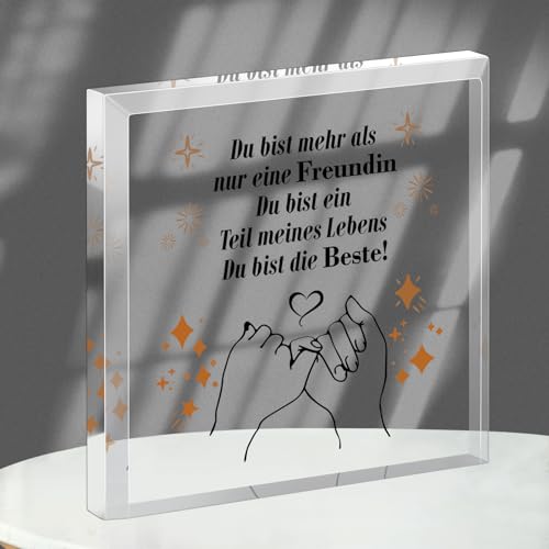 KAAYEE Geschenk für Freundin, Quadratisches Acrylschild Beste Freundin Geschenke, Geschenk Freundin Geburtstag, Personalisierte Geschenke Freundin, Weihnachten, Freundschaft Geschenk für Freunde von KAAYEE