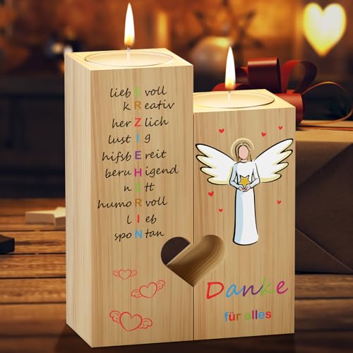 KAAYEE Kerzenständer Abschiedsgeschenk Erzieherin, Kerze Danke Lehrer Geschenk, Großartige Erzieherin Geschenk zum Abschied, Dankeschön Erzieherin Kindergärtnerin (Erzieherin) von KAAYEE