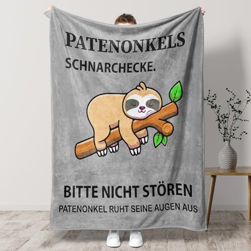 KAAYEE Patenonkel Geschenk, Lustige Kuscheldecke Geschenke für Patenonkel Männer zum Geburtstag Weihnachten Valentinstag Vatertag (1.3 X 1.5 M Flanell) von KAAYEE