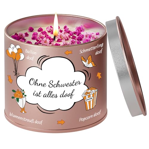 Schwester Geschenk Duftkerzen, KAAYEE 9oz Lavendel Duftkerzen Geschenke An Meine Schwester, Beste Schwester Geburtstagsgeschenk für Große Kleine Schwester (Schwester) von KAAYEE