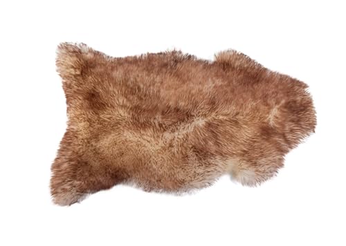 KABAJA Lammfell Echt - Teppich Flauschig - Natürliche Schaffell Mufflon 100-110 cm - Deko Wohnzimmer Fell Decken - Weich Schaffelldecke - Schlafzimmer Lammfelle - Naturfell von KABAJA