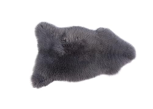 KABAJA Lammfell Echt - Teppich Flauschig - Natürliche Schaffell Silber 110-120 cm - Deko Wohnzimmer Fell Decken - Weich Schaffelldecke - Schlafzimmer Lammfelle - Naturfell von KABAJA