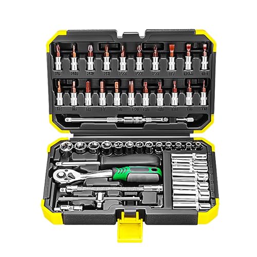 53-teiliges 1/4-Zoll-Ratschenschlüssel-Verlängerungs-Set für Autoreparaturen und Projekte zu Hause von KACCDE