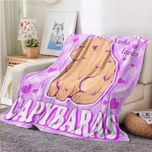 KACISSTY Blanket Girl's Gift Soft Flannel Blanket Cute Capybara Girl Just a Girl who Loves Capybara(220cmX150cm) von KACISSTY
