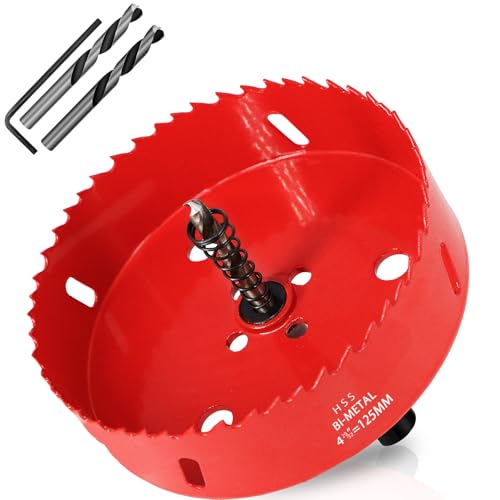 KACNON Lochsäge 125mm, Universal Schnellarbeitsstahl HSS M42 Bi-Metall Lochsägen mit Sechskant-Schaft und Bohrer, Komplette Größen, für Holz, Kunststoff, Gipskarton, Blech, Rot KACNON Lochsäge 125mm, Universal Schnellarbeitsstahl HSS M42 Bi-Metall Lochsägen mit Sechskant-Schaft und Bohrer, Komplette Größen, für Holz, Kunststoff, Gipskarton, Blech, Rot von KACNON