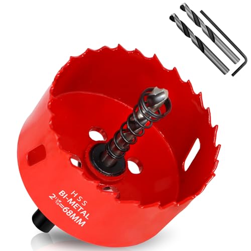 KACNON Lochsäge 68mm, Universal Schnellarbeitsstahl HSS M42 Bi-Metall Lochsägen mit Sechskant-Schaft und Bohrer, Komplette Größen, für Holz, Kunststoff, Gipskarton, Blech, Rot KACNON Lochsäge 68mm, Universal Schnellarbeitsstahl HSS M42 Bi-Metall Lochsägen mit Sechskant-Schaft und Bohrer, Komplette Größen, für Holz, Kunststoff, Gipskarton, Blech, Rot von KACNON