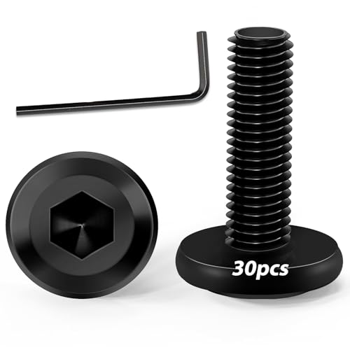 KACNON M5x 16 Schrauben, 30 Stück Schwarz Edelstahlschrauben mit Hex Key, 304 Innensechskant Flachkopfschrauben, Edelstahl A2 V2A Vollgewinde, Schwarz Verzinkt, für Haushaltsgeräte Industriemaschinen KACNON M5x 16 Schrauben, 30 Stück Schwarz Edelstahlschrauben mit Hex Key, 304 Innensechskant Flachkopfschrauben, Edelstahl A2 V2A Vollgewinde, Schwarz Verzinkt, für Haushaltsgeräte Industriemaschinen von KACNON