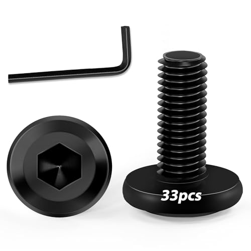 KACNON M6x 12 Schrauben, 33 Stück Schwarz Edelstahlschrauben mit Hex Key, 304 Innensechskant Flachkopfschrauben, Edelstahl A2 V2A Vollgewinde, Schwarz Verzinkt, für Haushaltsgeräte Industriemaschinen KACNON M6x 12 Schrauben, 33 Stück Schwarz Edelstahlschrauben mit Hex Key, 304 Innensechskant Flachkopfschrauben, Edelstahl A2 V2A Vollgewinde, Schwarz Verzinkt, für Haushaltsgeräte Industriemaschinen von KACNON