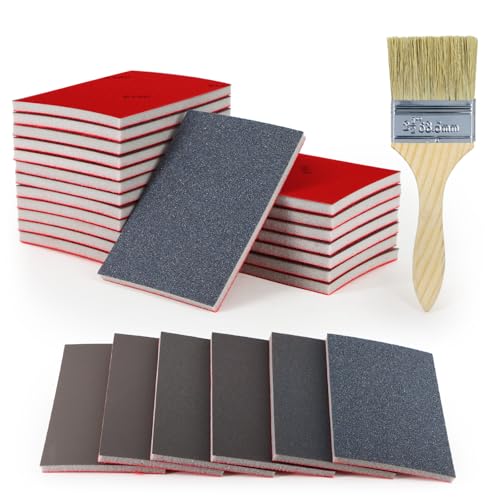 KACNON Schleifschwämme,20 Stück,Weiches,Flexibles Nass-Trocken-Schleifpapier,320 Körnung Handschleifblöcke,Schleifpads für Holz,Trockenbau,Metall,Farbe, Autokarosseriereparatur KACNON Schleifschwämme,20 Stück,Weiches,Flexibles Nass-Trocken-Schleifpapier,320 Körnung Handschleifblöcke,Schleifpads für Holz,Trockenbau,Metall,Farbe, Autokarosseriereparatur von KACNON