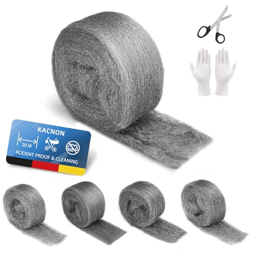 KACNON Stahlwolle, stahlwolle gegen mäuse, mit Handschuhe und Schere, Edelstahlwolle Fein Gegen Nagetiere Stahlwolle, für Löcher und Wand Risse, Haus, Garage (Mischung 1#/2#/00/000/0000) KACNON Stahlwolle, stahlwolle gegen mäuse, mit Handschuhe und Schere, Edelstahlwolle Fein Gegen Nagetiere Stahlwolle, für Löcher und Wand Risse, Haus, Garage (Mischung 1#/2#/00/000/0000) von KACNON