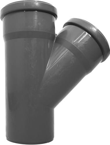 KACZMAREK Grau PP T-Stück Verbinder DN 40 x 40/45° mit Dichtung für Abwasserinstallation, Kanal- und Abflußrohrsystem, HT-System KACZMAREK Grau PP T-Stück Verbinder DN 40 x 40/45° mit Dichtung für Abwasserinstallation, Kanal- und Abflußrohrsystem, HT-System von Yulix