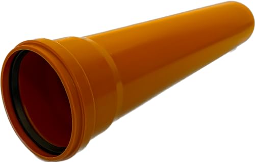 KG-Rohr DN 110 x 500mm 110x3,2/500 PVC SN8 festes Abflussrohr Abwasserrohr Kanalrohr multilayer mit Steckmuffe und Gummidichtring | Abwasser Installation | Kanalrohrsystem Abwasserrohr von KACZMAREK