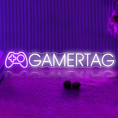 Benutzerdefiniertes Gamer-Namens-Neonschild, dimmbares Gamer-Benutzername-Neonlicht für Wanddekoration, personalisiertes Gamer-Tag-LED-Leuchtschild für Gaming-Zimmer-Schlafzimmer Spielgeschenke von KADAFAGO