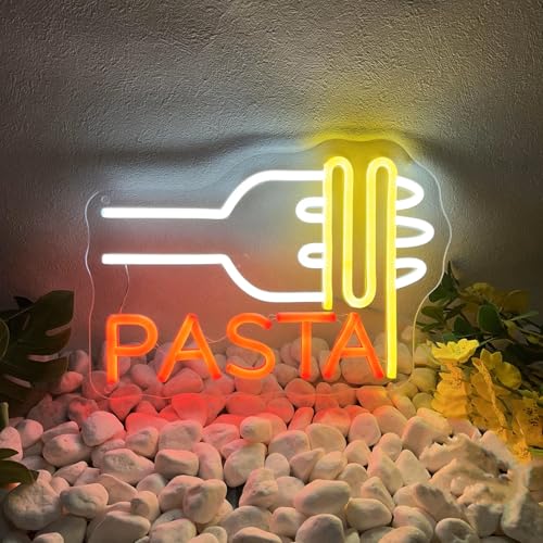 Pastagabel Neonschild Essen Neonlicht Italienisches Restaurant Nudel LED-Licht Küche Restaurant Lebensmittelgeschäft Snackbar Wandfenster Dekor Offenes Geschäftslogoschild von KADAFAGO