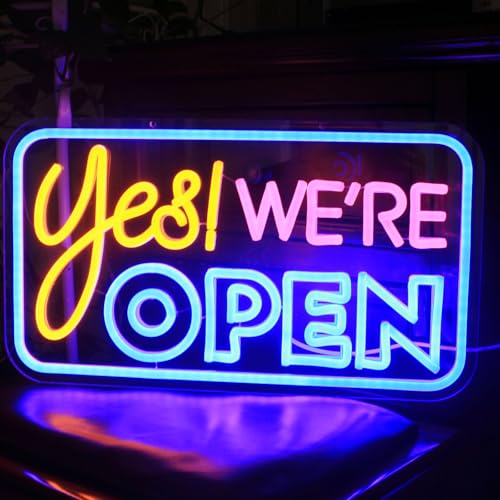 Yes We Are Open Neon Zeichen Dimmbare offene geführte Neon Lichter für Bar Wand Decor Licht Up Zeichen Open Neon Licht Zeichen für Business Shop Hotel Restaurant Bar Decor Licht von KADAFAGO