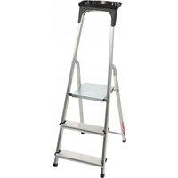 Aluminiumleiter, Stehleiter bis zu 125 kg, Stufenleiter, 3 Stufen - Kadax von KADAX