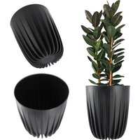 Blumentopf aus Kunststoff mit Naturmaterialien, 30 cm, Schwarz - Kadax Blumentopf aus Kunststoff mit Naturmaterialien, 30 cm, Schwarz - Kadax von KADAX