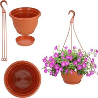 Blumentopf aus Kunststoff zum Aufhängen mit Haken, robuster Topf für fuchsiafarbene Pelargonie - Kadax von KADAX