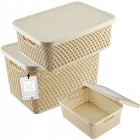 Box mit Deckel Behälter Korb Organizer-Set 4,5 l+12 l+18 l - Kadax von KADAX