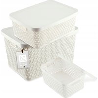 Box mit Deckel Behälter Korb Organizer-Set 4,5 l+12 l+18 l - Kadax von KADAX