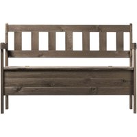 Gartenbank, 120x47x81,5cm Banktruhe aus Einer Holzfaserplatte, Sitz-Bank mit Stauraum und Rück - Kadax von KADAX