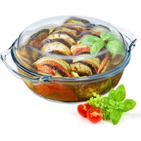 Glasbräter, Auflaufform mit Deckel aus hitzebeständigem Glas 2.4L - Kadax von KADAX