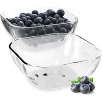 Glasschüssel, eckige Obstschale aus robustem Glas, 13.5cm, 2 stück - Kadax Glasschüssel, eckige Obstschale aus robustem Glas, 13.5cm, 2 stück - Kadax von KADAX