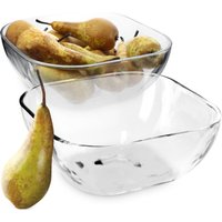 Glasschüssel, eckige Obstschale aus robustem Glas, 20cm, 2 stück - Kadax Glasschüssel, eckige Obstschale aus robustem Glas, 20cm, 2 stück - Kadax von KADAX