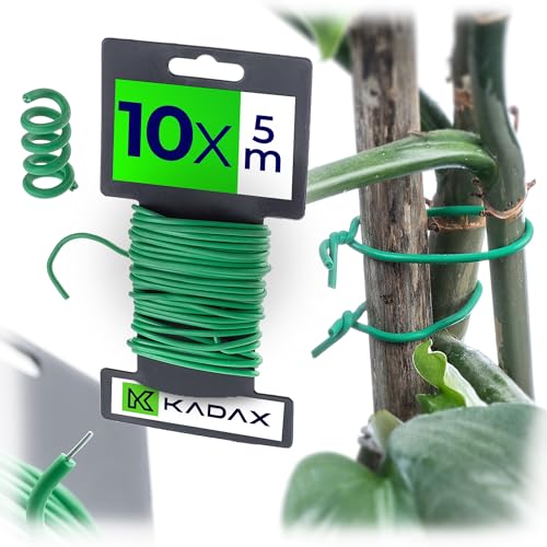 KADAX 10 x Gartendraht 3mm x 5m, grüner Bindedraht zum Befestigen von Pflanzen, Pflanzendraht gummiert, wetterfester Draht für Garten, Blumendraht ummantelt KADAX 10 x Gartendraht 3mm x 5m, grüner Bindedraht zum Befestigen von Pflanzen, Pflanzendraht gummiert, wetterfester Draht für Garten, Blumendraht ummantelt von KADAX