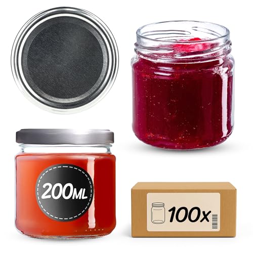 KADAX 100er Set Einmachgläser 200 ml mit Twist-Off Deckel Ø 66 mm – Dickwandige, luftdichte Dessertgläser, spülmaschinenfest, ideal für Marmelade & Eingemachtes KADAX 100er Set Einmachgläser 200 ml mit Twist-Off Deckel Ø 66 mm – Dickwandige, luftdichte Dessertgläser, spülmaschinenfest, ideal für Marmelade & Eingemachtes von KADAX