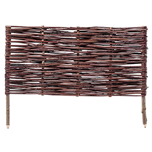 KADAX 10er Set Beetbegrenzung aus Weide 60 x 40 cm Weidengeflecht für Beete, Gartenwege und Rasen, natürliche Abgrenzung für Blumen und Gemüse von KADAX