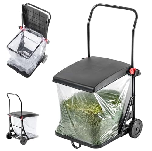 KADAX Abfallwagen 80L, Abfallbehälter mit Deckel und Rollen, mobiler Müllsackhalter für Garten, Mülltonne aus Stahl und Kunststoff, Müllwagen, Gartenwagen von KADAX