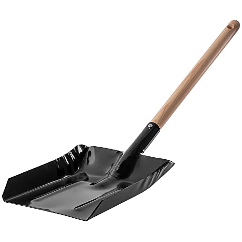 KADAX Aschenschaufel aus Metall, Kohlenschaufel mit Griff aus Holz, kleine Kehrschaufel, Kehrblech, Kohlenlöffel, Ofenschaufel, Kaminschaufel (Groß) von KADAX