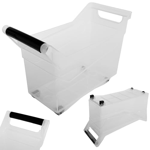 KADAX Aufbewahrungsbox, Aufbewahrungsbehälter mit Rädern, Kunststoffbehälter mit Griffen, Behälter aus Plastik, Transparente Aufbewahrungskiste (14 L) von KADAX
