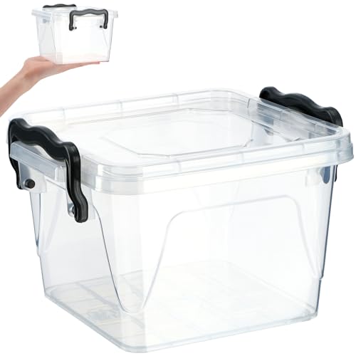 KADAX Aufbewahrungsbox mit Deckel, Robuster Plastikbehälter aus Kunststoff, Lunchbox, Transparente Frischhaltedose, Vesperdose mit Klickverschluss (1,2L) von KADAX